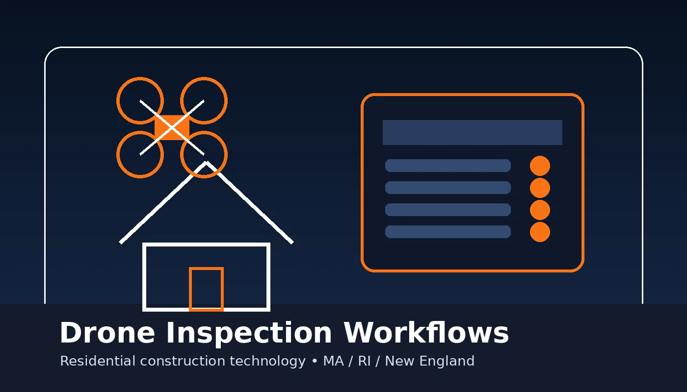 Drone roof and deck inspection workflow for residential construction planning
