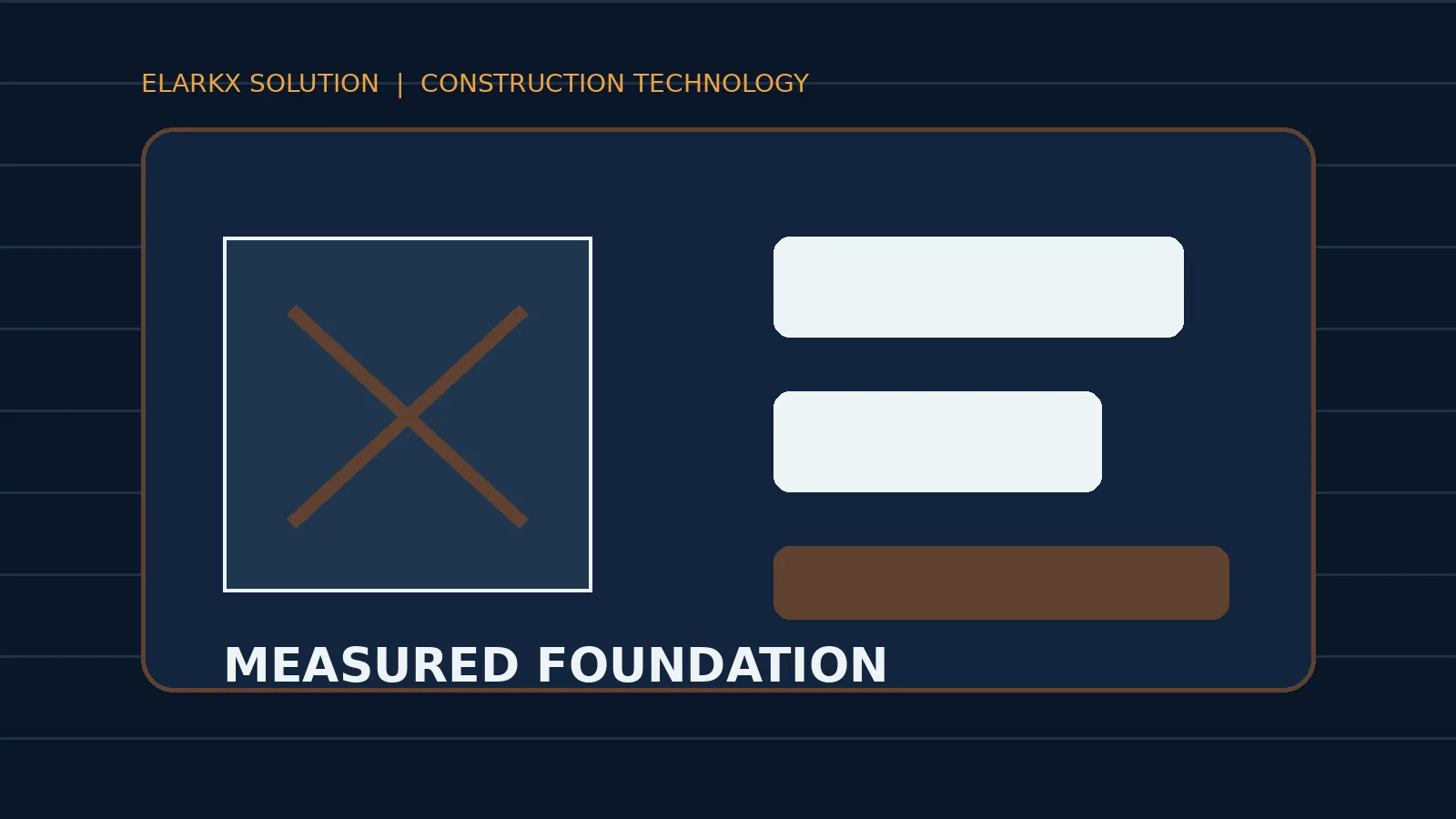 Illustration of a home foundation wall with a crack gauge, sensor readings and a contractor reviewing measured movement