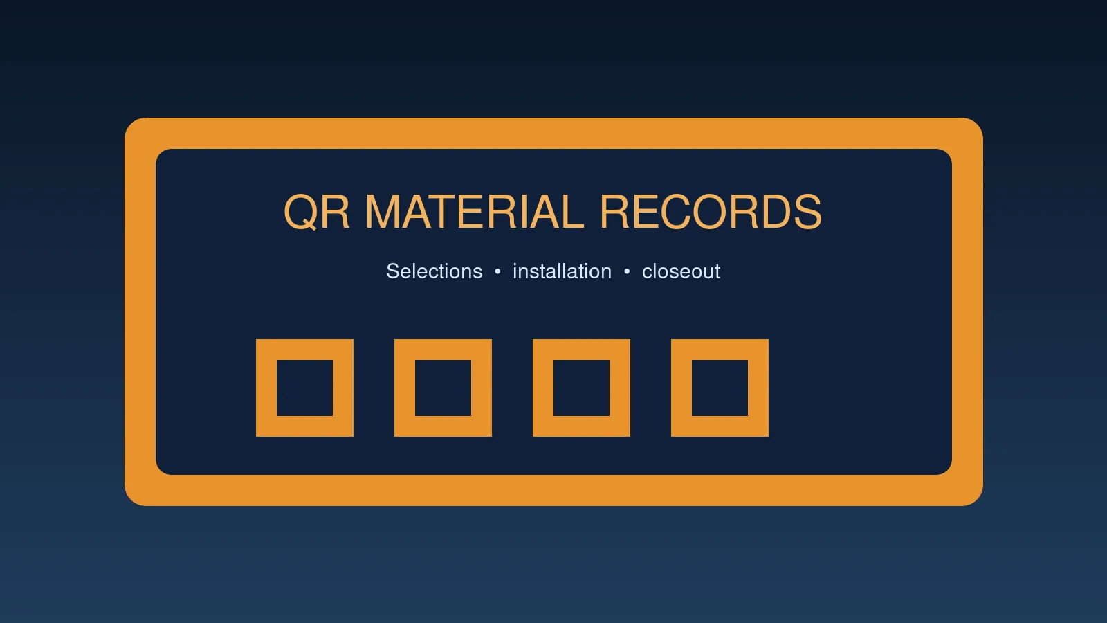Illustration of labeled building materials connected to a digital project record